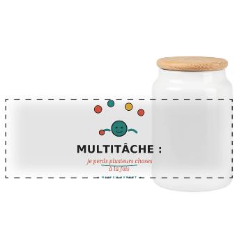 Multitâche: je perds plusieurs choses - Boîte à biscuits avec couvercle en bois - blanc - Devant