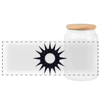 Night Star Sun Ring - Panoramic Cookie Jar with Wooden Lid - white - Front