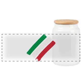 Italy Stripes - Panoramic Cookie Jar with Wooden Lid - white - Front