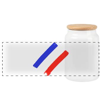 France Flag - Stripes - Panoramic Cookie Jar with Wooden Lid - white - Front