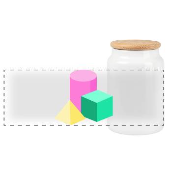 Pastel Geometry Color Blocks - Panoramic Cookie Jar with Wooden Lid - white - Front