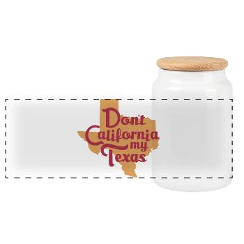 Don't California My Texas - Panoramic Cookie Jar with Wooden Lid - white - Front