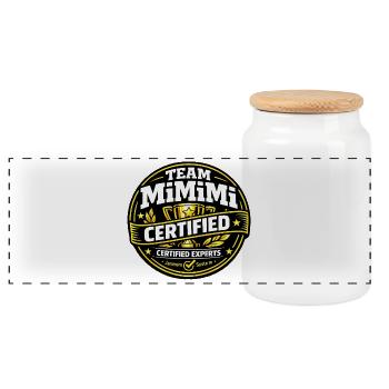 ÉQUIPE MiMiMi – Experts seniors certifiés - Boîte à biscuits avec couvercle en bois - blanc - Devant