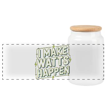 Master Electrician I Make Watts Electrical Service - Panoramic Cookie Jar with Wooden Lid - white - Front