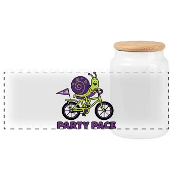 Party Pace Snail Funny Bike Shirt - Panorama Keksdose mit Holzdeckel - Weiß - Vorne