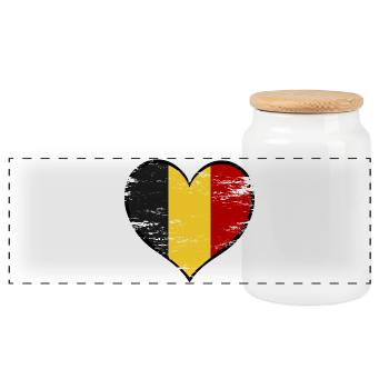 Drapeau du cœur de la Belgique utilisé - Boîte à biscuits avec couvercle en bois - blanc - Devant