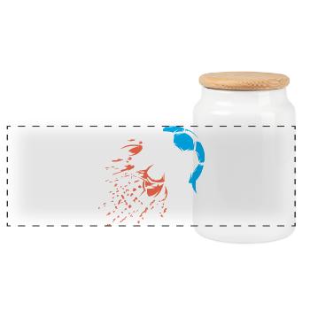 Explosion de ballon avec l’équipe de France en Coupe du Monde - Boîte à biscuits avec couvercle en bois - blanc - Devant