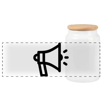 mégaphone - Boîte à biscuits avec couvercle en bois - blanc - Devant