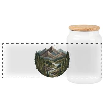 Randonnée - Aventure en plein air - Amoureux de la nature - Boîte à biscuits avec couvercle en bois - blanc - Devant
