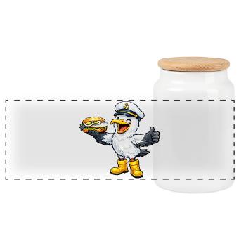 Mouette Rieuse - Boîte à biscuits avec couvercle en bois - blanc - Devant