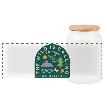 the-wild-is-calling-design - Boîte à biscuits avec couvercle en bois - blanc - Devant