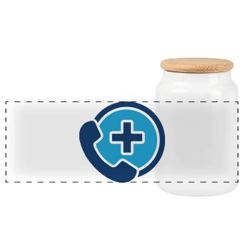 Icône de ligne de soutien médical Vecteur téléphonique de santé - Boîte à biscuits avec couvercle en bois - blanc - Devant