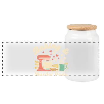 Pâtisserie et meurtre - Boîte à biscuits avec couvercle en bois - blanc - Devant
