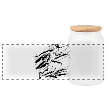 Graffiti Runners - Boîte à biscuits avec couvercle en bois - blanc - Devant