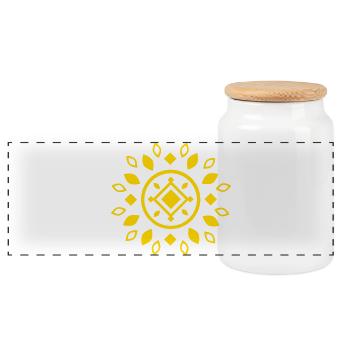 Modeste Mandala - Or - Boîte à biscuits avec couvercle en bois - blanc - Devant