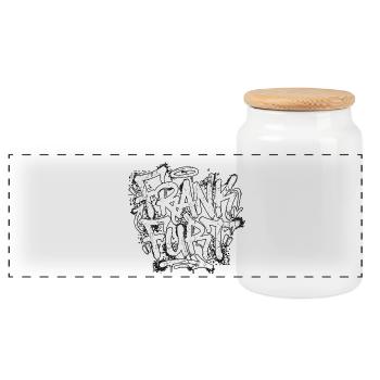 Frankfurt Graffiti Hip Hop - Panoramic Cookie Jar with Wooden Lid - white - Front