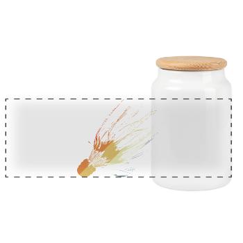 Art au trait rétro de volant - Boîte à biscuits avec couvercle en bois - blanc - Devant