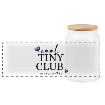 cool_tiny_club - Panorama Keksdose mit Holzdeckel - Weiß - Vorne