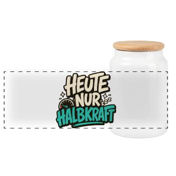 HEUTE NUR HALBKRAFT - Panorama Keksdose mit Holzdeckel - Weiß - Vorne