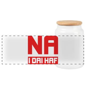 Na I Dai Haf, nein zu Zweitwohnungen - Panorama Keksdose mit Holzdeckel - Weiß - Vorne