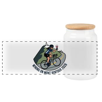 Wining On Mont Ventoux 2026 - Panoramic Cookie Jar with Wooden Lid - white - Front
