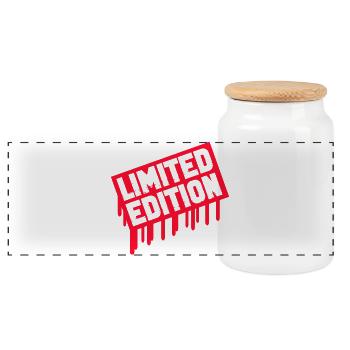 Limitierte Edition Stempel - Panorama Keksdose mit Holzdeckel - Weiß - Vorne