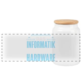 Informatik Hardware Spruch - Panorama Keksdose mit Holzdeckel - Weiß - Vorne