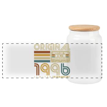 1996 Geburtstag Retro Jahrgang Vintage Geschenk - Panorama Keksdose mit Holzdeckel - Weiß - Vorne