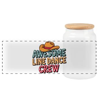 Line Dance Crew - Panorama Keksdose mit Holzdeckel - Weiß - Vorne