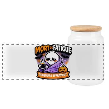Mort de Fatigue Toujours Effrayant - Boîte à biscuits avec couvercle en bois - blanc - Devant