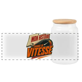 Mon histoire change de vitesse - Boîte à biscuits avec couvercle en bois - blanc - Devant