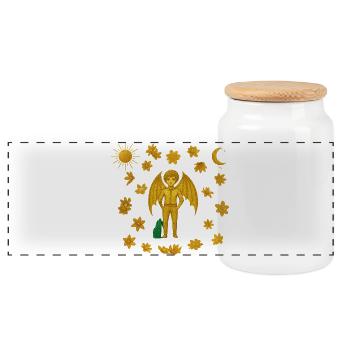 Little Vampire Demon Summer Edition Sun and Moon - Panoramic Cookie Jar with Wooden Lid - white - Front