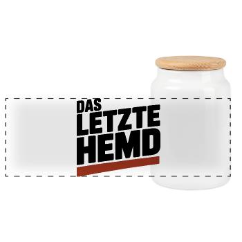 Das Letzte Hemd Steuerzahler Inflation Steuern - Panorama Keksdose mit Holzdeckel - Weiß - Vorne