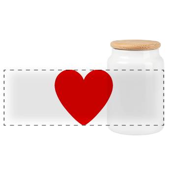 Crimson Heart Emblem - Panorama Keksdose mit Holzdeckel - Weiß - Vorne