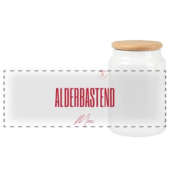 Alderbastend schön – Twente- und Sallands-Dialekt - Panorama Keksdose mit Holzdeckel - Weiß - Vorne