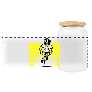 Cyclist - Boîte à biscuits avec couvercle en bois - blanc - Devant