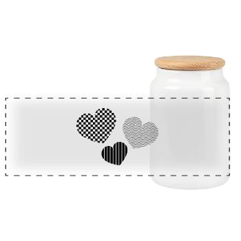 ICH LIEBE DICH. ICH LIEBE DICH. LIEBE. LIEBE. HERZ. - Panorama Keksdose mit Holzdeckel - Weiß - Vorne
