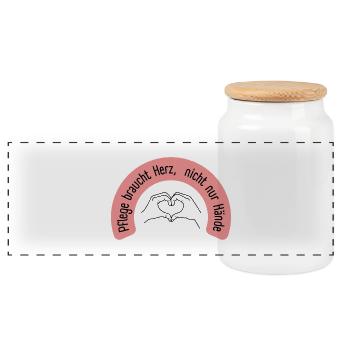 Les soins ont besoin de cœur, pas seulement de mains - Boîte à biscuits avec couvercle en bois - blanc - Devant