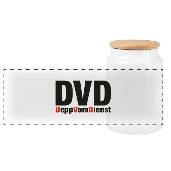 DVD - Panorama Keksdose mit Holzdeckel - Weiß - Vorne