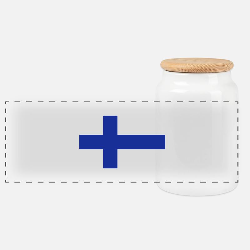 Finnland - Panorama Keksdose mit Holzdeckel - Weiß