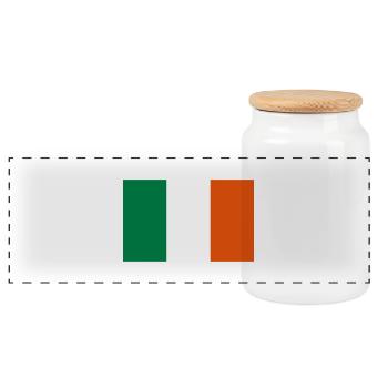 Ireland - Panoramic Cookie Jar with Wooden Lid - white - Front