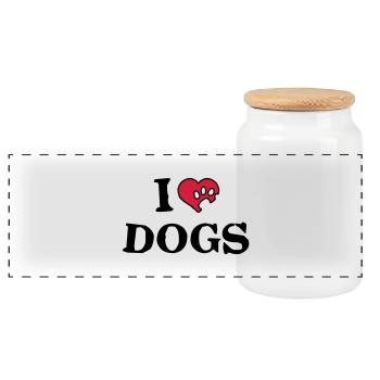 hundeherz_a_2c - Boîte à biscuits avec couvercle en bois - blanc - Devant