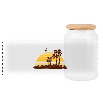 sunset - Panorama Keksdose mit Holzdeckel - Weiß - Vorne