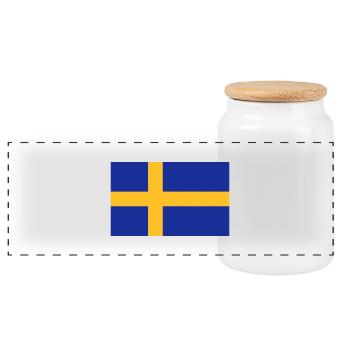 SUÈDE - Boîte à biscuits avec couvercle en bois - blanc - Devant