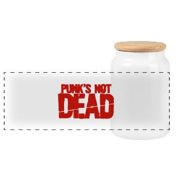 Punks Not Dead Gamer - Panorama Keksdose mit Holzdeckel - Weiß - Vorne