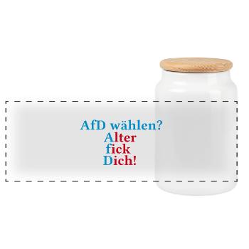 afd Kopie - Panorama Keksdose mit Holzdeckel - Weiß - Vorne