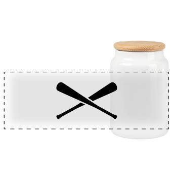 baseball_x_1c - Panorama Keksdose mit Holzdeckel - Weiß - Vorne