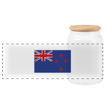 new zealand flag - Boîte à biscuits avec couvercle en bois - blanc - Devant