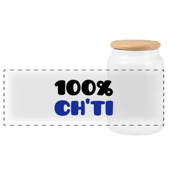 Ch'ti 100% (V) - Panorama Keksdose mit Holzdeckel - Weiß - Vorne