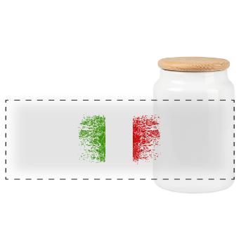 Italie 002 dessins ronds - Boîte à biscuits avec couvercle en bois - blanc - Devant